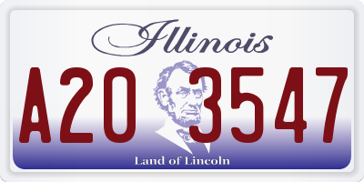 IL license plate A203547
