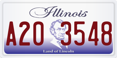 IL license plate A203548
