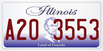 IL license plate A203553