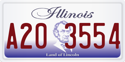 IL license plate A203554