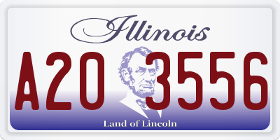 IL license plate A203556