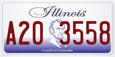 IL license plate A203558