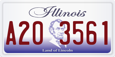 IL license plate A203561