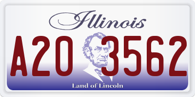 IL license plate A203562