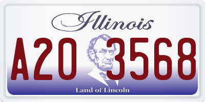 IL license plate A203568