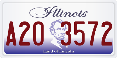 IL license plate A203572