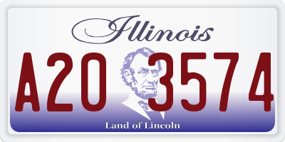 IL license plate A203574