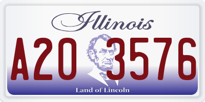 IL license plate A203576