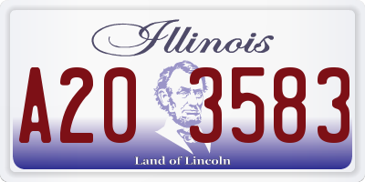 IL license plate A203583
