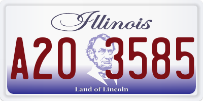 IL license plate A203585