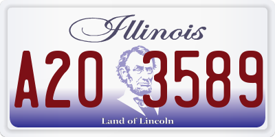 IL license plate A203589