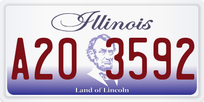 IL license plate A203592
