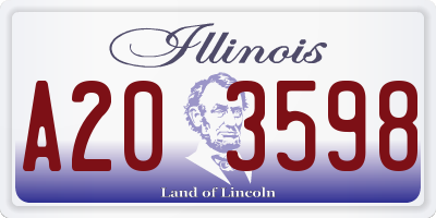 IL license plate A203598