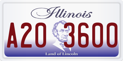 IL license plate A203600