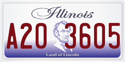IL license plate A203605