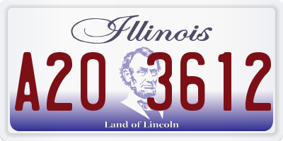 IL license plate A203612