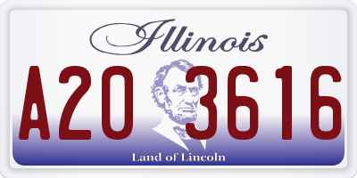 IL license plate A203616