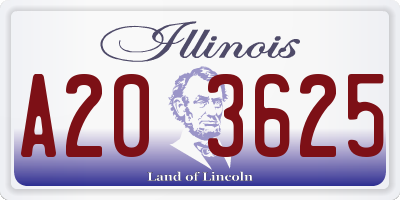 IL license plate A203625