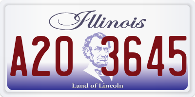 IL license plate A203645