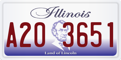 IL license plate A203651