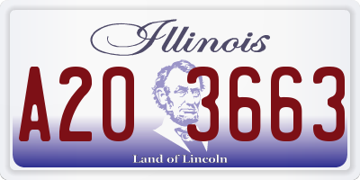 IL license plate A203663