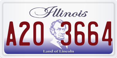 IL license plate A203664