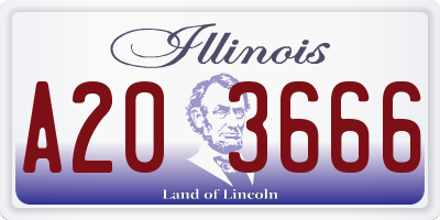 IL license plate A203666