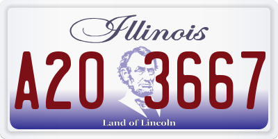 IL license plate A203667