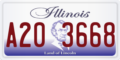 IL license plate A203668