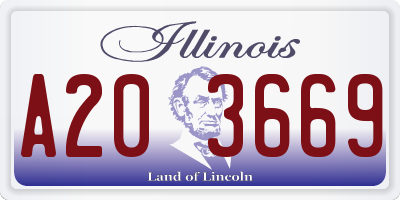 IL license plate A203669