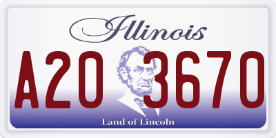 IL license plate A203670