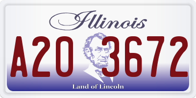 IL license plate A203672