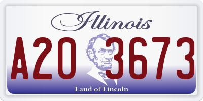 IL license plate A203673