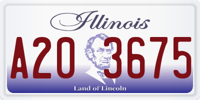 IL license plate A203675