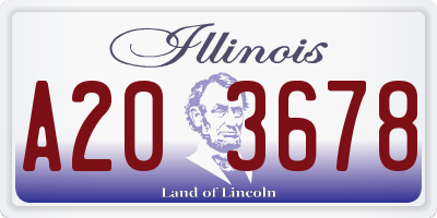 IL license plate A203678