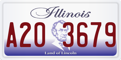 IL license plate A203679