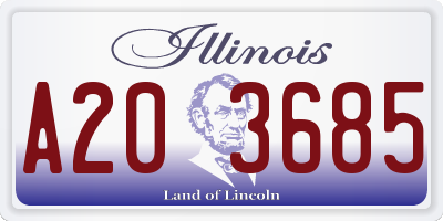 IL license plate A203685
