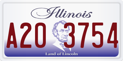 IL license plate A203754