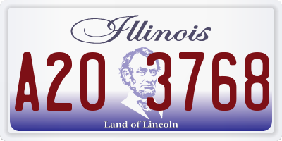 IL license plate A203768