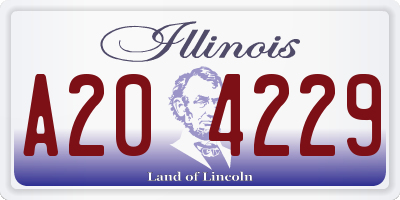 IL license plate A204229