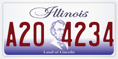 IL license plate A204234
