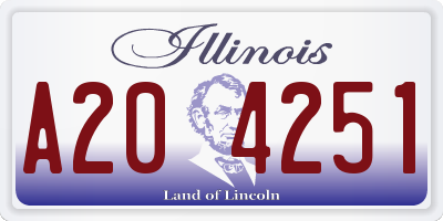 IL license plate A204251