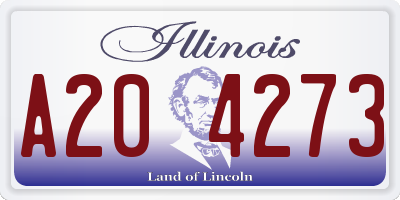 IL license plate A204273