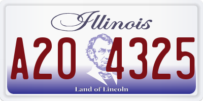 IL license plate A204325