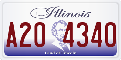 IL license plate A204340