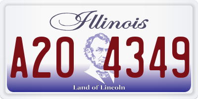 IL license plate A204349