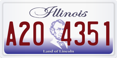 IL license plate A204351