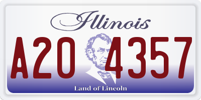 IL license plate A204357