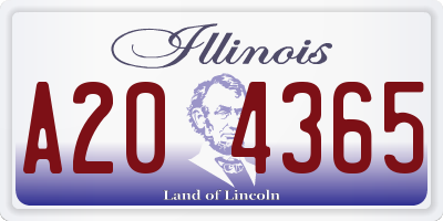 IL license plate A204365