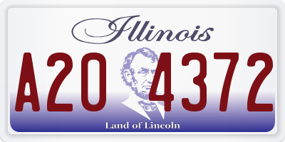 IL license plate A204372